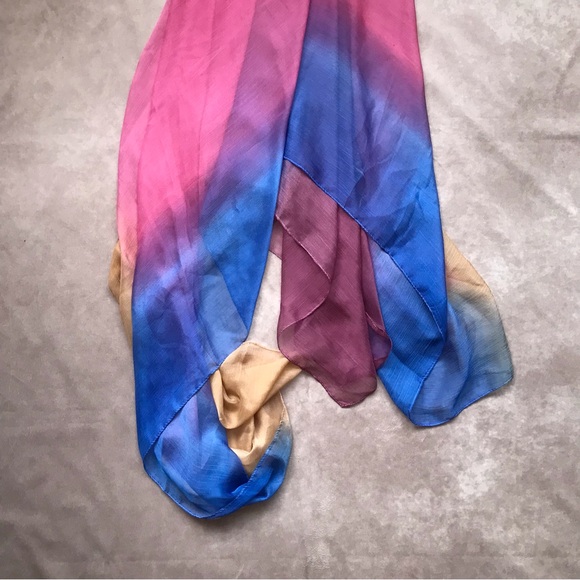 NWOT Coveri Collection Italy Large Semi Sheer Scarf Wrap Sarong Gorgeous Purple - Picture 6 of 7